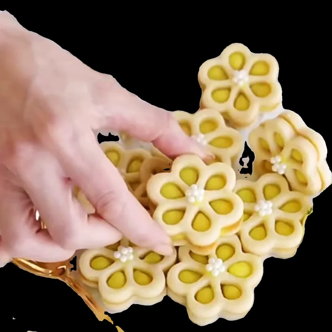 أدوات خبز لقوالب بسكويت ثلاثية الأبعاد مع قواطع كوكيز على شكل زهور وختم فوندان قابل للضغط لزينة كعك أعياد الميلاد - 5