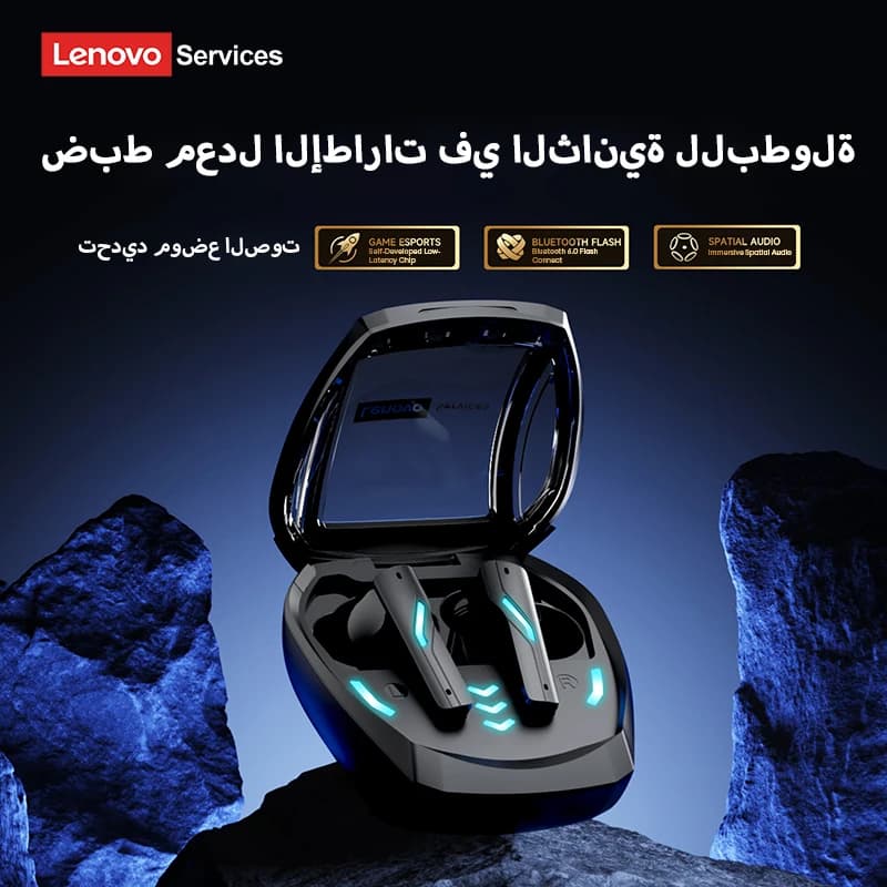 New Lenovo GT100 TWS Bluetooth 6.0 Gaming Headphones Low Latency Long Battery Life In Ear Wireless Earbuds HD Calls Earphones