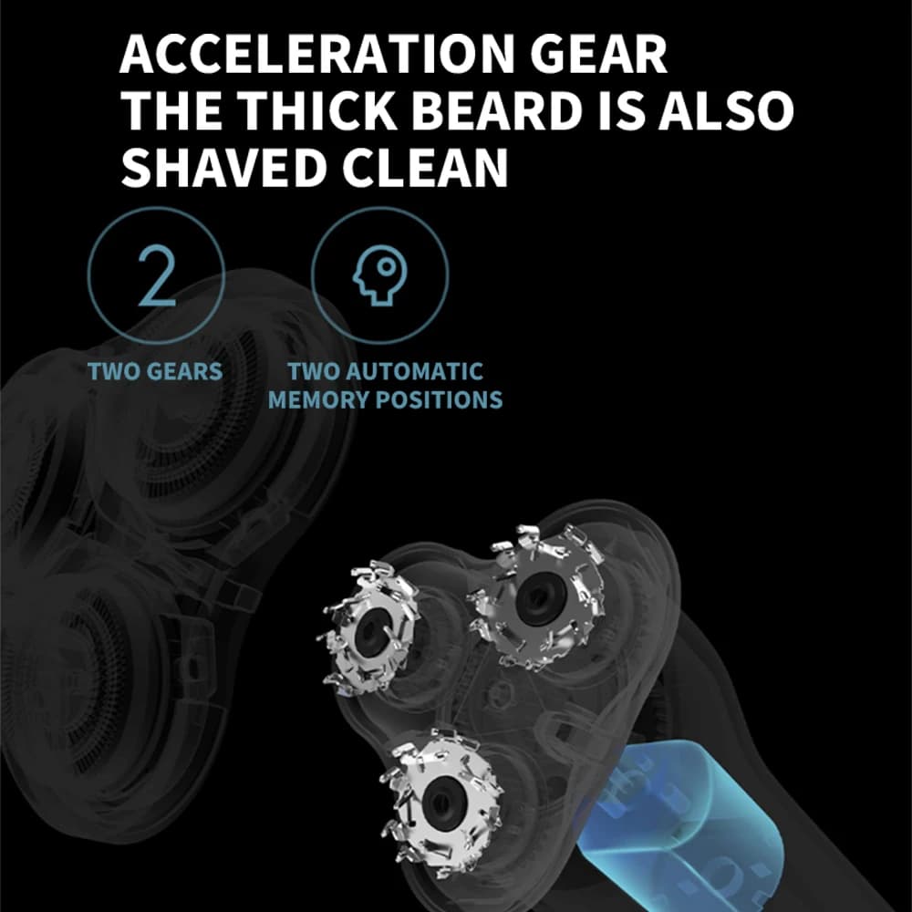 New MIJIA S500 Electric Shaver Dry Wet Shaving Triple Blade Trimmer Beard Floating Head Men's Shaver Electric Razors Machine - 5
