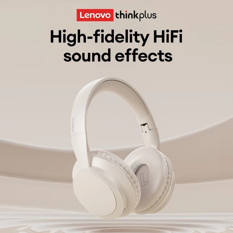 سماعات رأس لينوفو TH11 فوق الأذن بلوتوث 5.4، ستيريو HI-FI، إلغاء الضوضاء، سماعات لاسلكية وسلكية، سماعات ألعاب مريحة - 2