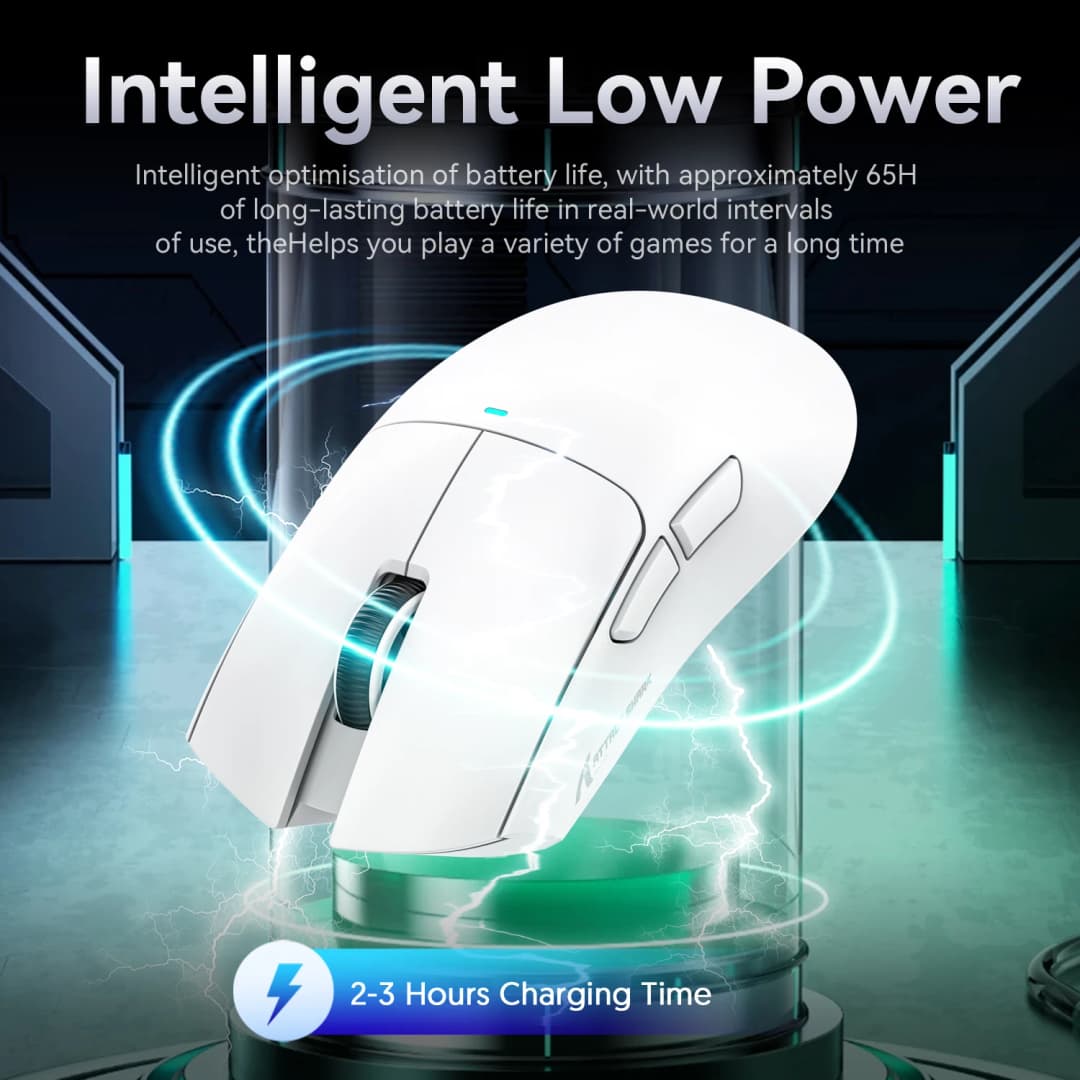 ماوس ألعاب خفيف الوزن ATTACK SHARK X11، وضع ثلاثي، PAW3311، 22000DPI، 400IPS، 40G، معدل عودة 1K، شحن سريع مغناطيسي - 3