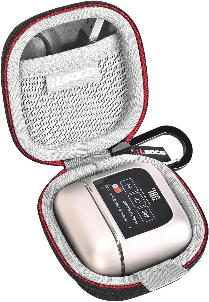 غطاء حافظة JBL Tour Pro 3، إكسسوارات واقي من السيليكون مع سلسلة مفاتيح لـ JBL Tour Pro 3/Tour Pro 2 سماعات أذن لاسلكية حقيقية