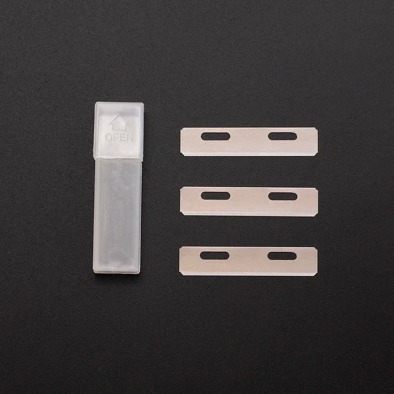 1Set Metal Leather Safety Beveler DIY Cutting Tool Kits with 3Pcs Replacement Skiver Blade,  Thinning Leather Craft-Black/Silver - 3