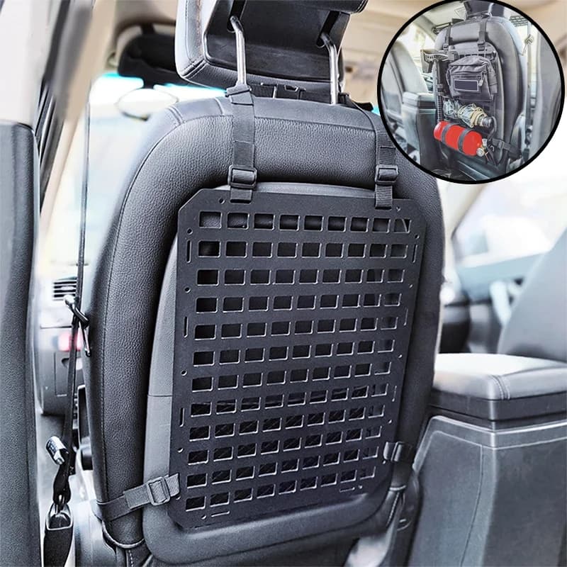 Car Seat Back Tactical Molle Panel Multifunctional Adjustable Seat Mesh Storage Organizer Tactical Vehicle Storage Hanging Plate