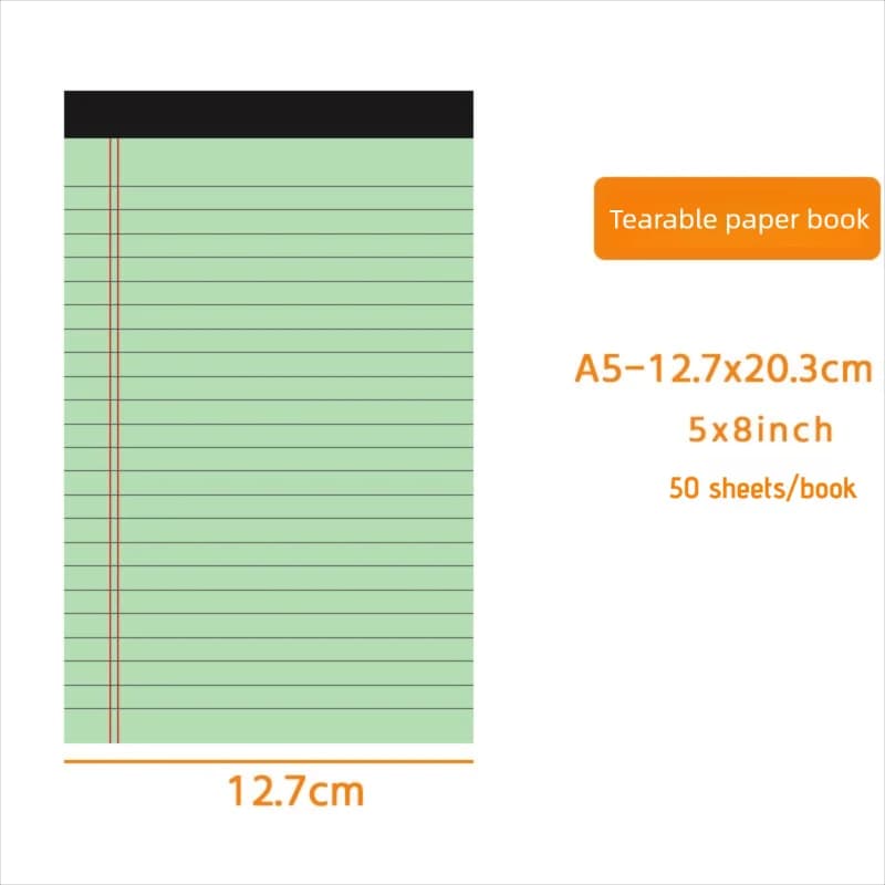 A5 Draft Notebook SImple Lined Tearable Sticky Notes Memo Book Portable Notebook with Tearable Paper - 6