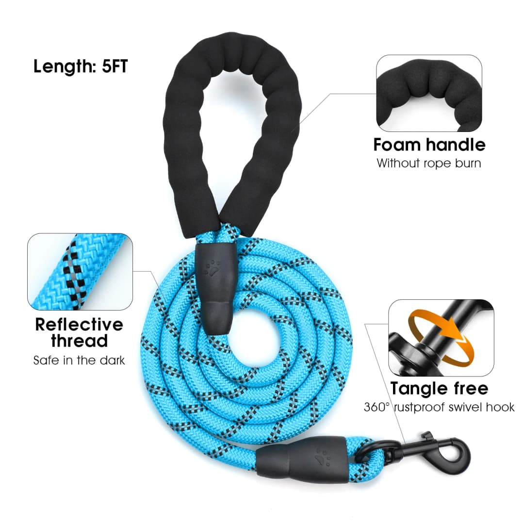 Dog Harness and Leash Combo, Escape Proof No Pull Vest Harness, with 5 Feet Leash, Reflective Adjustable Soft Padded Pet Harness - 2