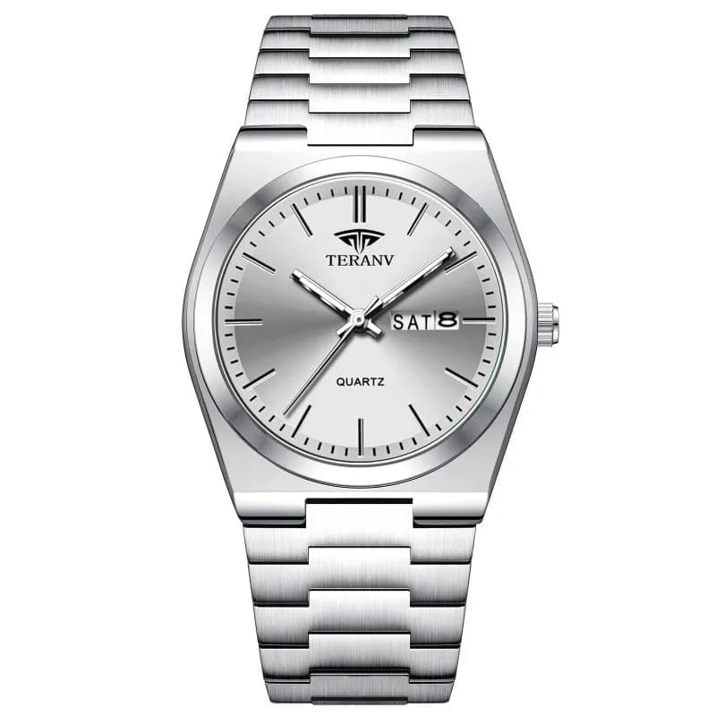 Men's Watch, Slim Stainless Steel Calendar Fashion Quartz Watch - 5