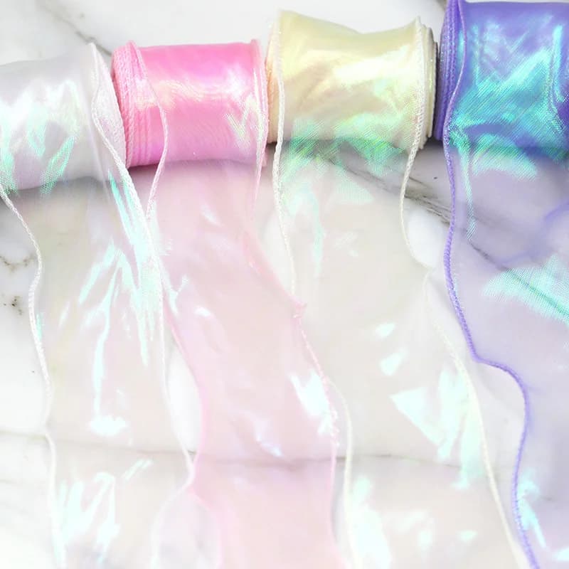 (10 Yards/pack) 60mm Colorful Fish Tail Yarn Organza Ribbon Packaging Gift Box Lolita Hair Accessories Lamp Home Decoration DIY - 3