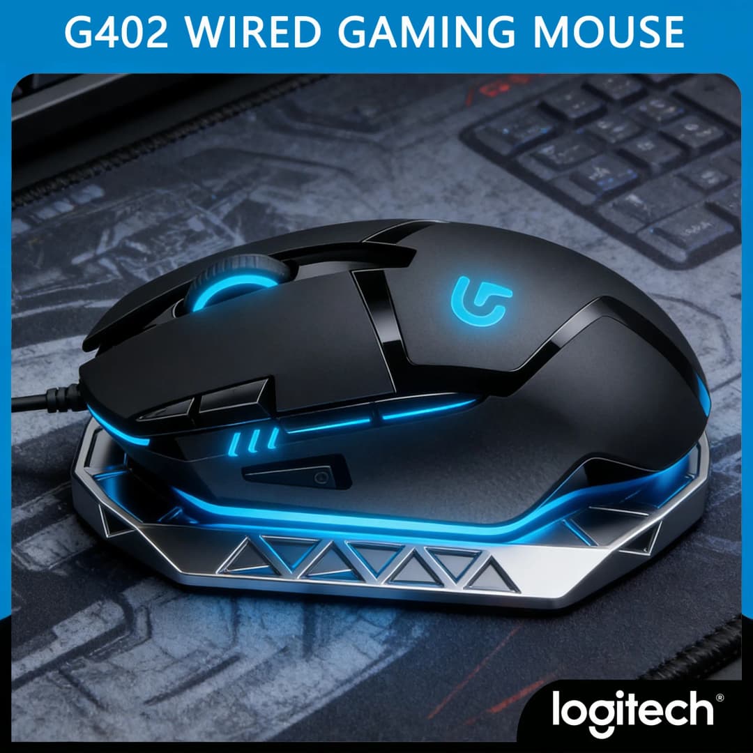 Logitech G402 Hyperion Fury - 108 جرام خفيف الوزن لألعاب خالية من التعب