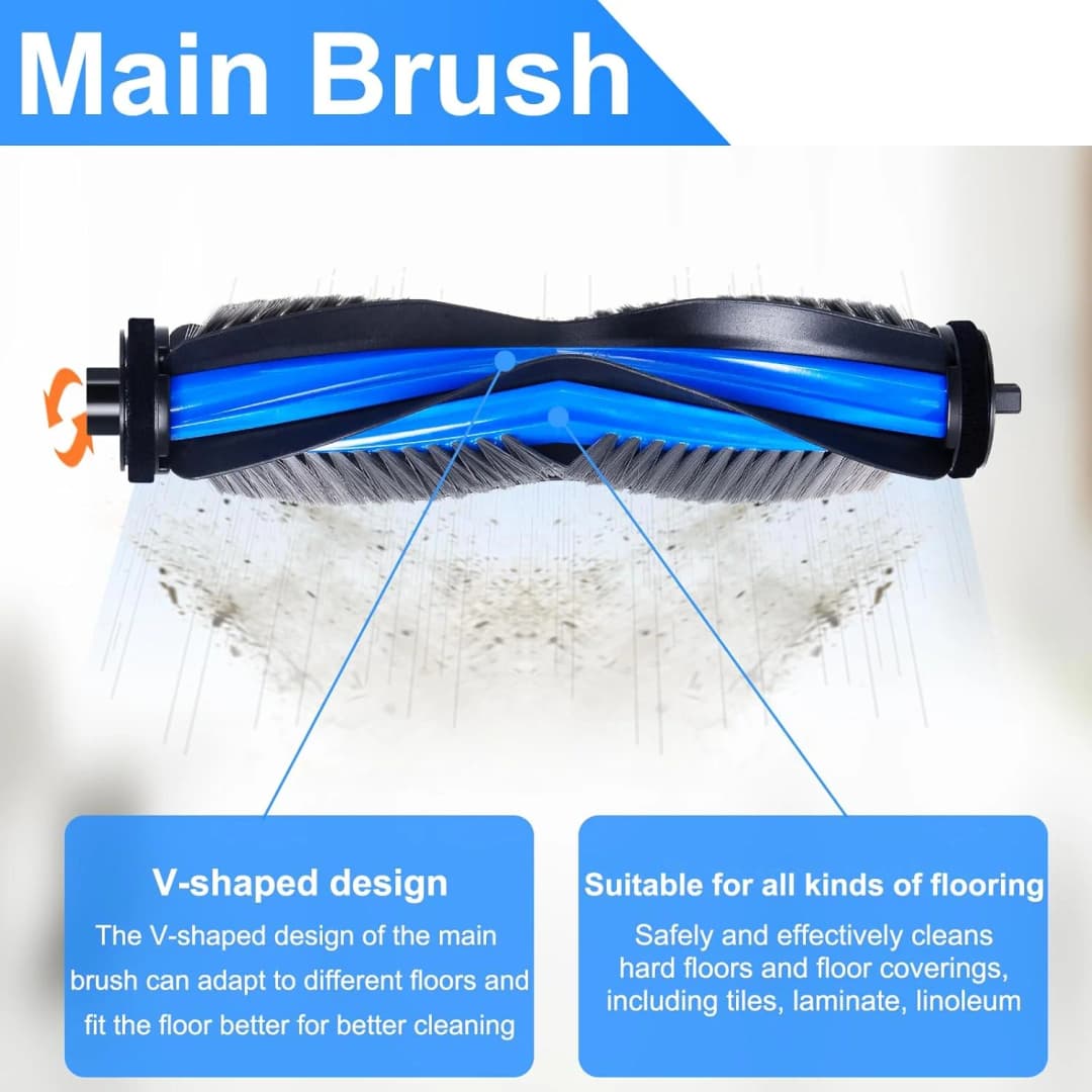 Ecovacs X8 Pro Omni / DEX 56 Robot Vacuum Spare Parts Main Side Brushes Mop Cloths HEPA Filters Dust Bags Accessories - 4