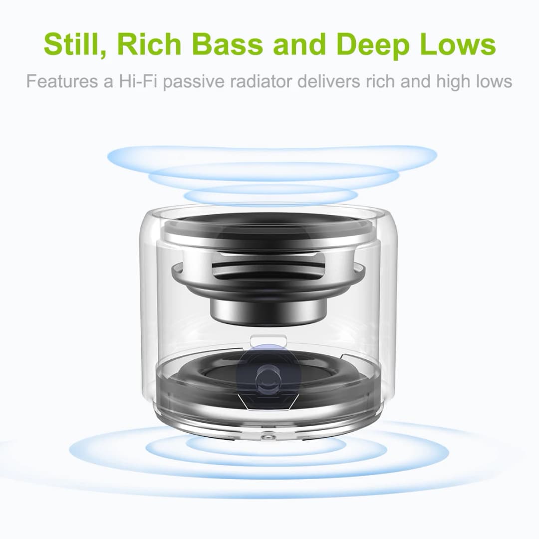 EWA Travel Case Packed A106 Pro Portable Bluetooth Speaker with Custom Bass Radiator Brief Design IP67 Waterproof  Mini Speaker - 3