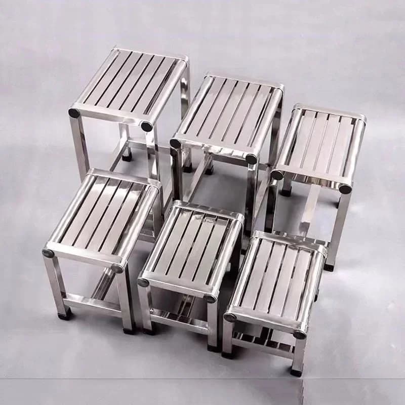 مقعد حمام منخفض مقاوم للماء من الفولاذ المقاوم للصدأ، مسند قدمين للمرحاض، كرسي فيفور قابل للطي محمول، كرسي مكياج - 5