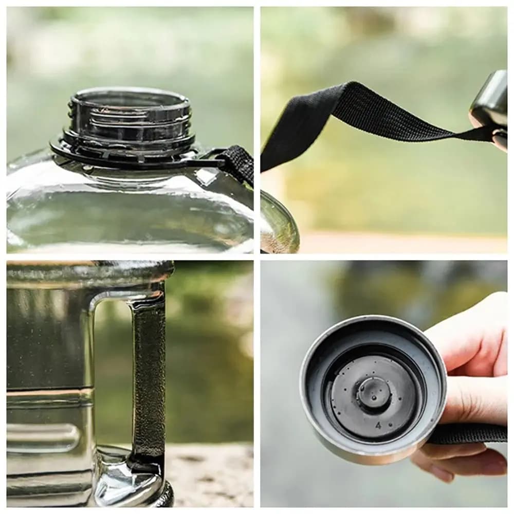 2L PETG Large Capacity Water Bottle Training Sports Workout Drink Bottle Shaker Bottle With Handle Outdoor Gym Gallon Bottle - 5