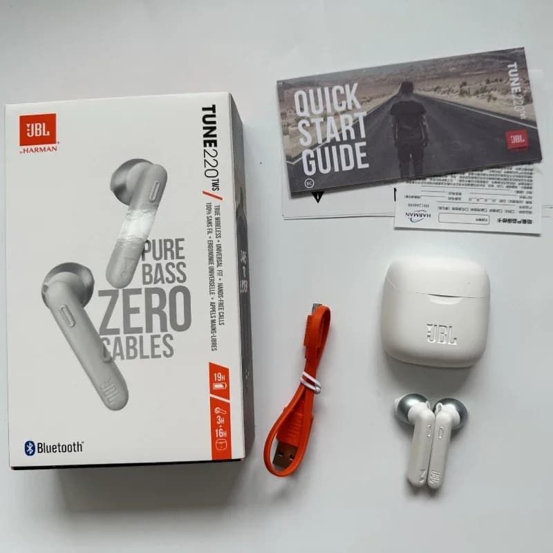 Original JBL Tune 220TWS Wireless Bluetooth Earphones Stereo Earbuds with Bass Sound, Noise Reduction Mic Headset JBL T220 tws - 6