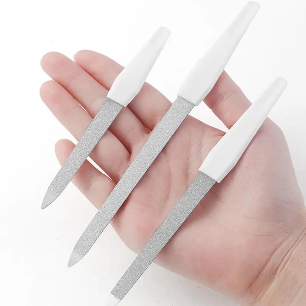 Durable Manicure File Lightweight Dual Use Stainless Steel Beauty Nail File Nail Care Tool Cuticle Pusher Nails Art Tools - 6