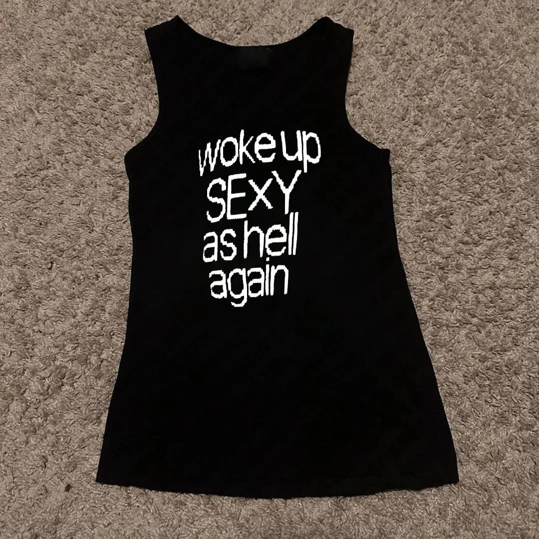 Aesthetic Emo Girls Fashion Sexy Streetwear Y2K Style 2PCS Clothing Womens Punk Gothic 2000s Tops Harajuku sleeveless Crop Tops - 2