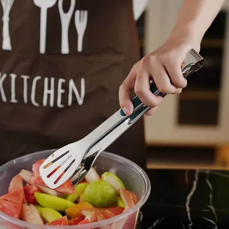 1pc Non Slip Stainless Steel Food Tongs Meat Salad Bread Clip Barbecue Grill Buffet Clamp Cooking Tools Kitchen Accessories - 5