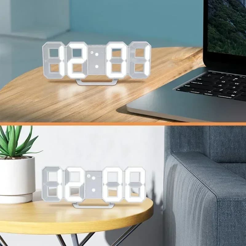 Purchase Products Clock 3D LED Digital Alarm Clock Wall Clock Time/date/temperature For Home/kitchen/office Clocks Decor Garden - 3