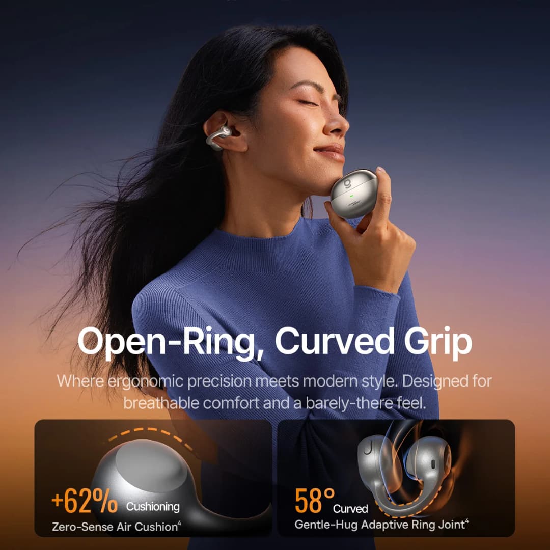 سماعات أذن لاسلكية Baseus Inspire XC1 من Bose بتقنية Bluetooth 6.1 و4 ميكروفونات، سماعات أذن مفتوحة مع مشبك - 3