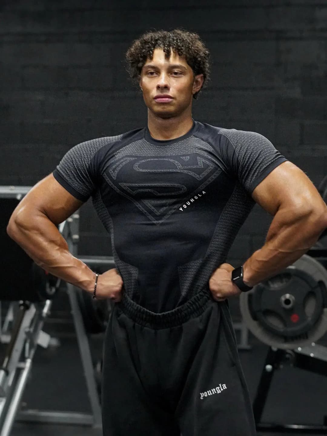 2025 YOUNGAL New Men's Fitness T-shirts clothing sports Tshirt tights high elastic training short sleeve fitness man clothing - 2