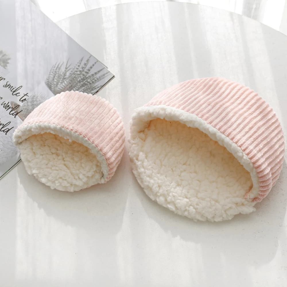 Autumn Winter Warm Solid Fleece Bed Mat Soft Lint Sleep Bed Nest Round Shape for Small Animal Hedgehog Hamster Rabbit Nests Mat - 6