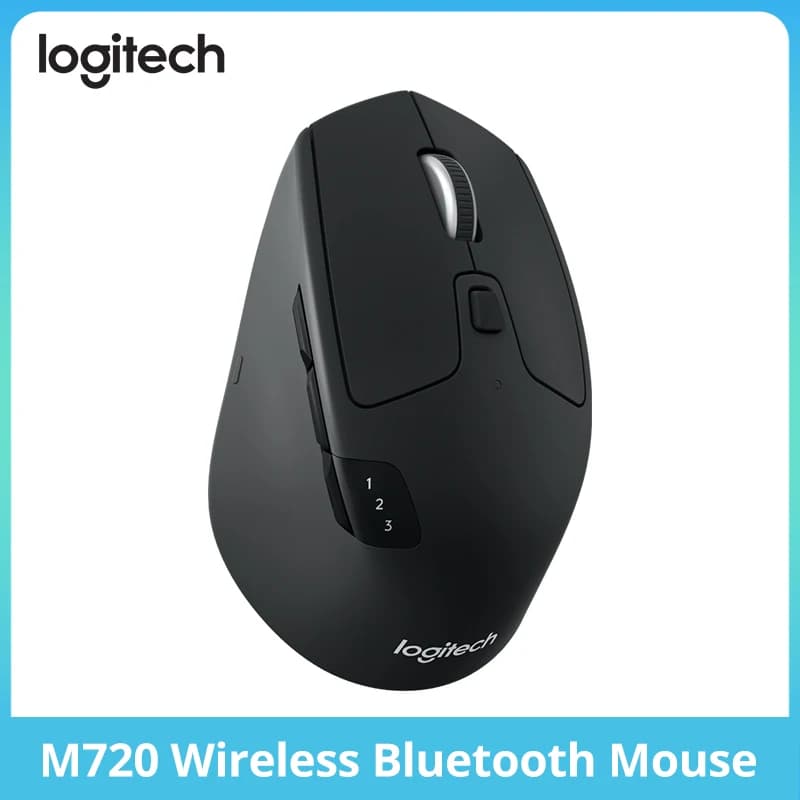 ماوس لاسلكي Logitech M720، بلوتوث ويونيفاينغ، وضع مزدوج، تبديل بين أجهزة متعددة، مناسب للمكتب والمنزل والكمبيوتر المحمول