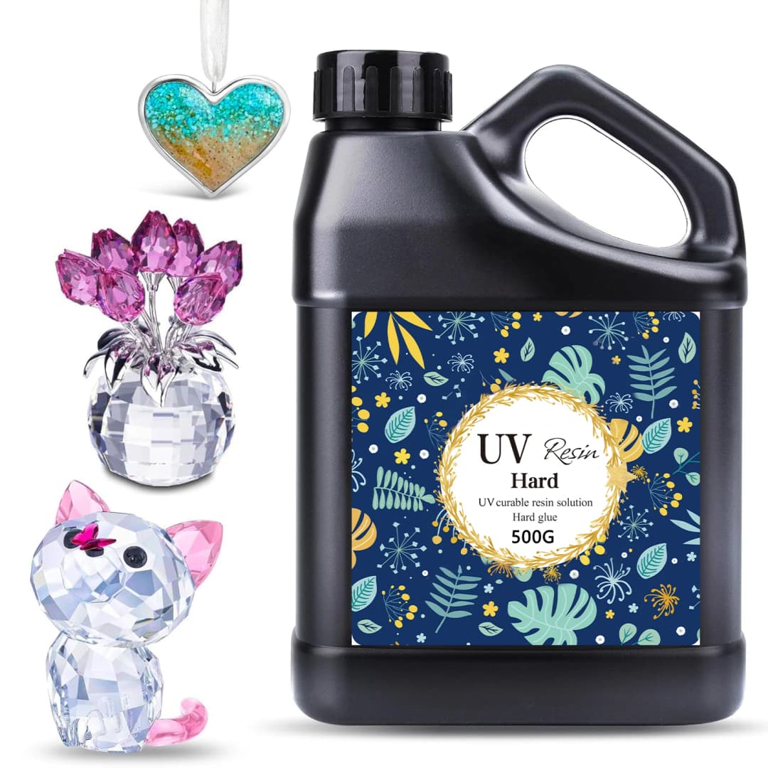 مجموعة راتنج UV مع مصباح UV - 7.05 أونصة/1.1 رطل راتنج UV شفاف، تجفيف سريع وصلب لصناعة المجوهرات اليدوية