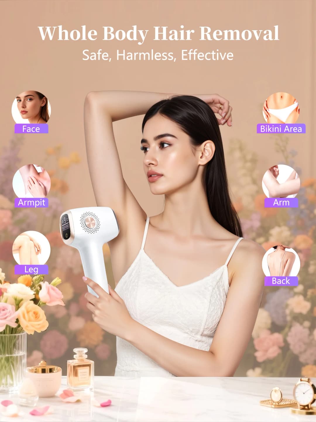 IPL Hair Removal with Ice Cooling Care Function for Women Permanent,999,999 Flashes Painless IPL Hair Remover Device - 2