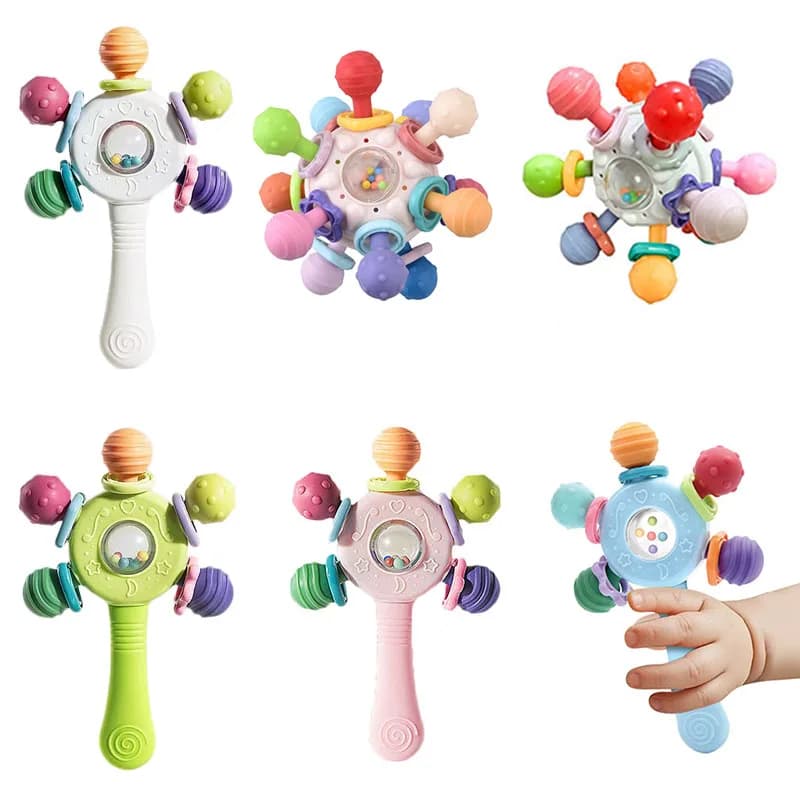 لعبة تطوير الطفل 0 6 12 شهرا كرات عضاضة الطفل الحسية حشرجة الموت ألعاب تعليمية لينة التسنين حشرجة الموت ألعاب للأطفال