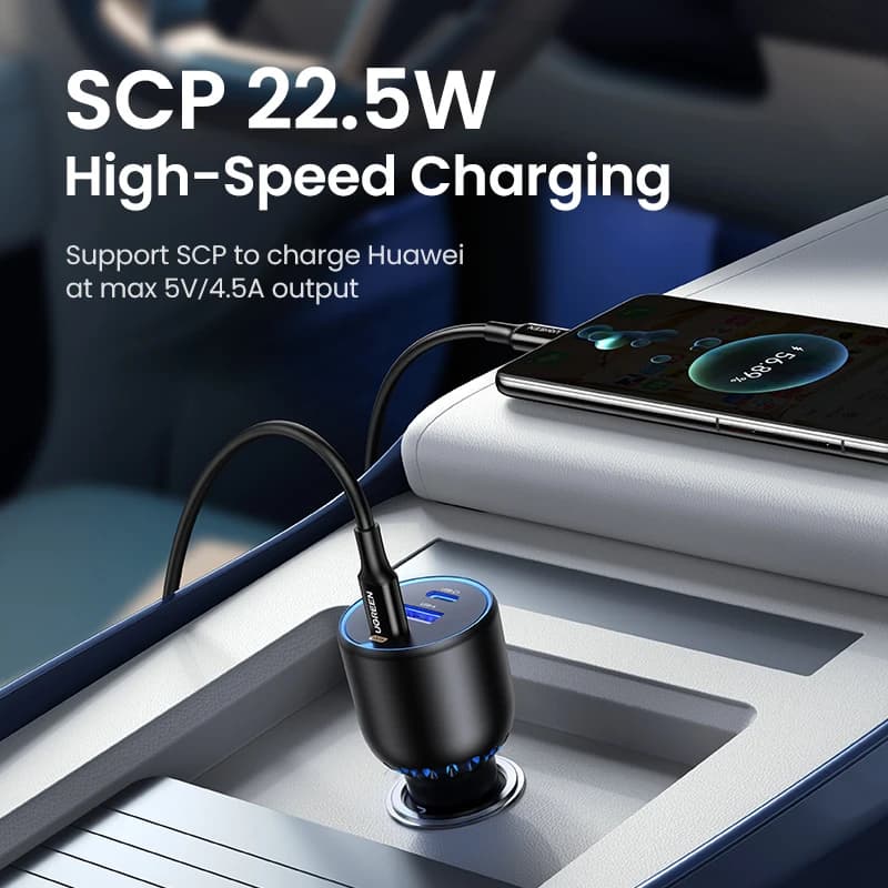 UGREEN 130W USB C Car Charger For Xiaomi iPhone 17 Samsung Galaxy S25 Laptops Tabet PD3.0 Fast Charging USB Type C Car Charger - 4