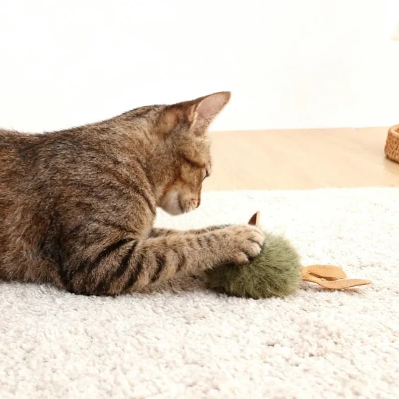 1/5pcs Interactive Mouse Plush Cat Chew Toy Squeaky Imitation Mice Bite-resistant Kitten Toy Interactive Plush Cat Toy Supplies - 4