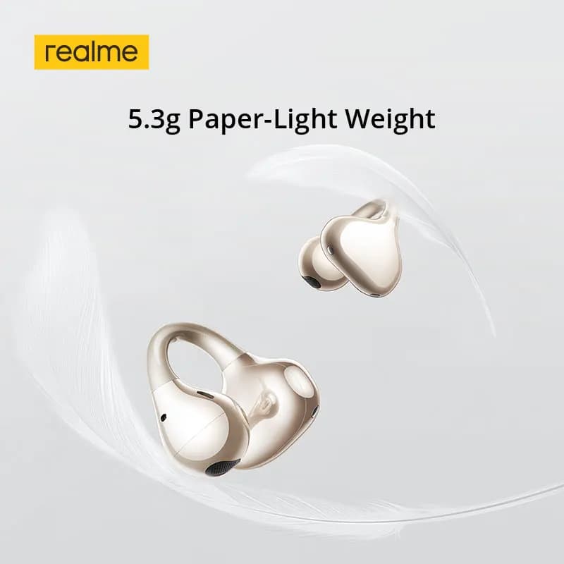 سماعات أذن realme Buds Clip OWS بمشبك أذن، إلغاء ضوضاء المكالمات بتقنية ENC، مترجم ذكي، بطارية تدوم حتى 36 ساعة، مقاومة للماء بمعيار IP55، بلوتوث 5.4 - 3