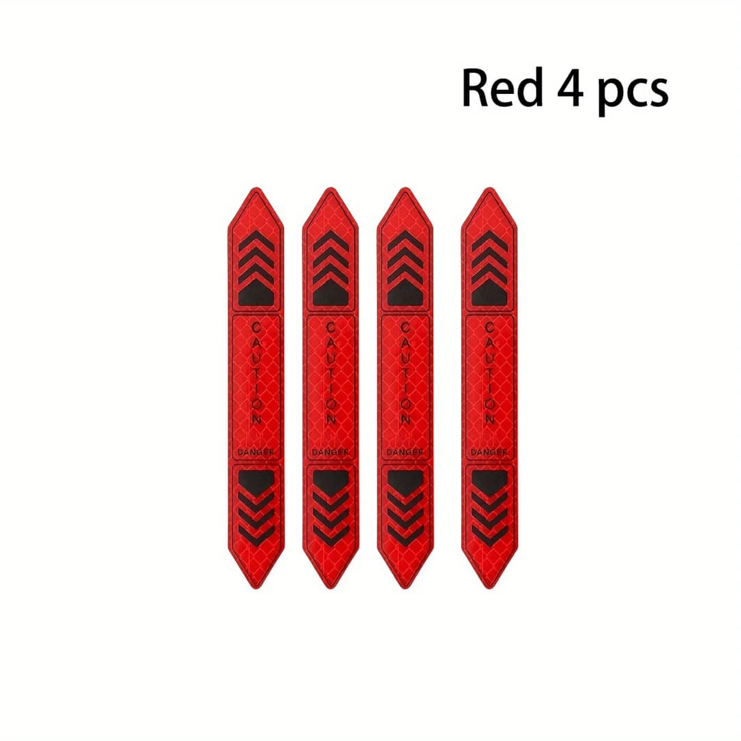 4 ملصقات عاكسة لأبواب السيارة، تصميم شيفron أخضر، 5.51x4.72 إنش، PVC - 6