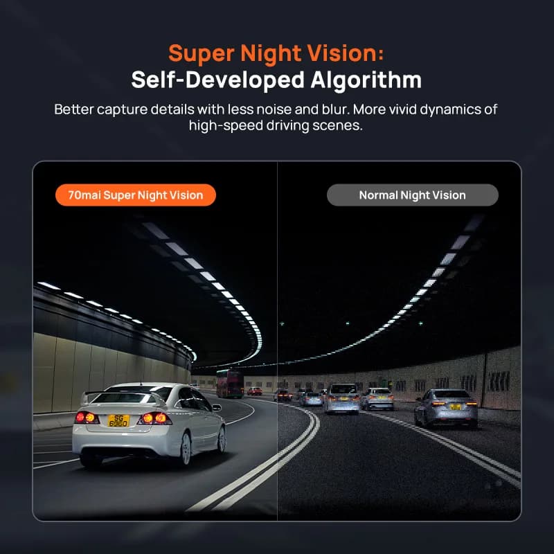 كاميرا سيارة 70mai A800SE بدقة 4K UHD تدعم القناة المزدوجة ومواقف السيارات 24 ساعة وHDR ومكثف فائق وواي فاي 6 والتحكم الصوتي، ترقية من 70mai A800S - 3