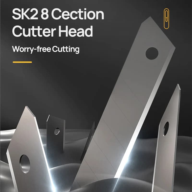 Deli Snap-off Utility Knife Retractable Box Cutters 9mm 18mm High Carbon Steel Blades Auto Lock, Perfect for Office and Home Use - 3