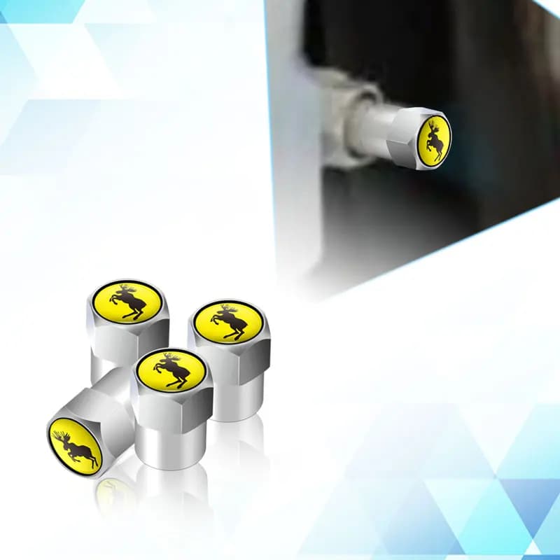 أغطية صمامات هواء الإطارات بشعار اختبار الموظ/العلم السويدي لسيارات فولفو V40 V60 XC40 XC60 XC90 C30، 4 قطع - 2