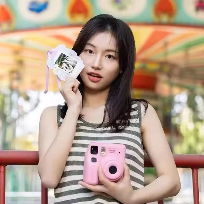 Fujifilm Instax Mini SE Instant Camera Film Auto-focusing Wrist Strap Birthday Christmas for Girl Optional Photo Paper Gift Box - 6