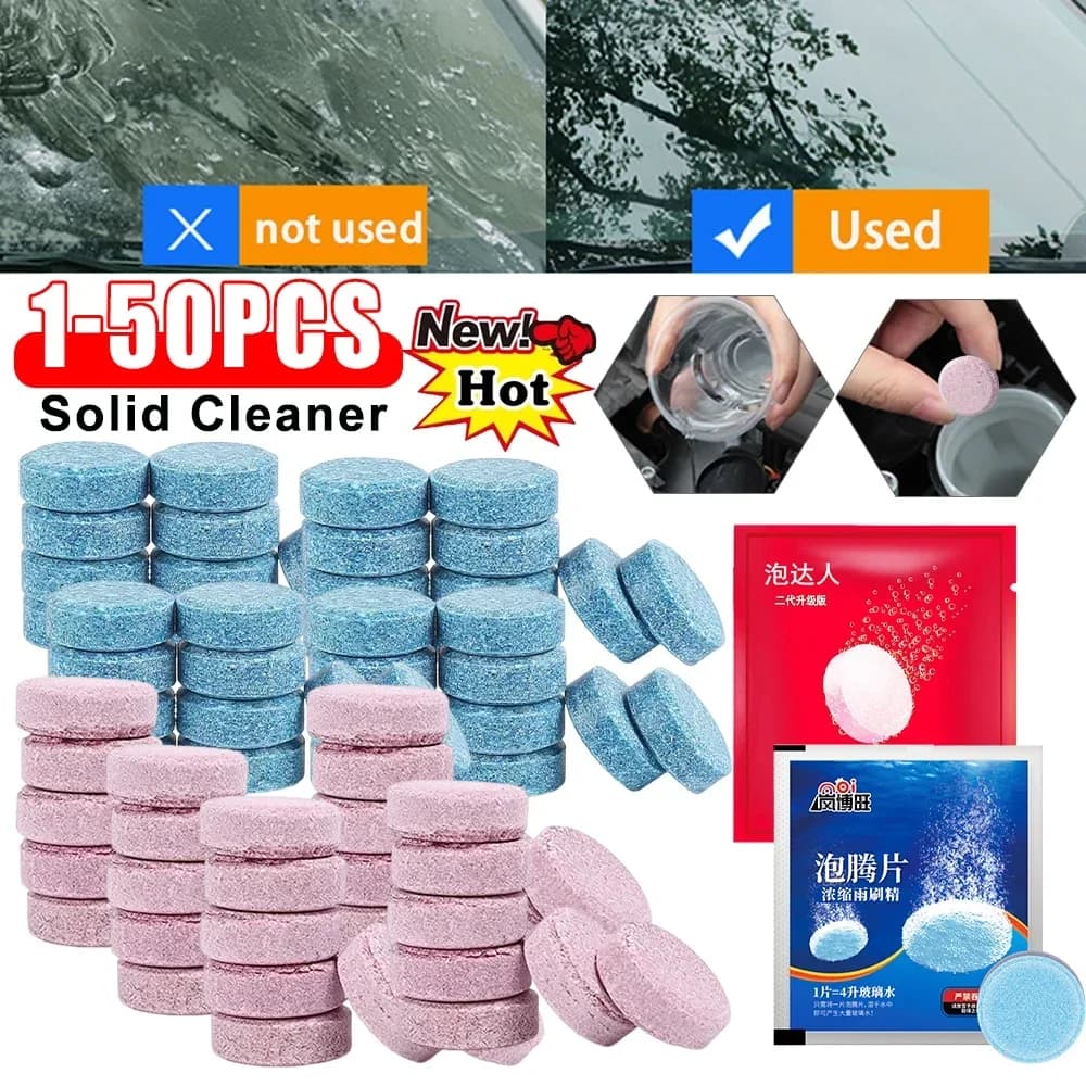 زجاج سيارة غسالة السوائل أقراص مركزة الصلبة فوارة ممسحة اللوحي لغرفة السيارة المطبخ زجاج النافذة تنظيف - 2