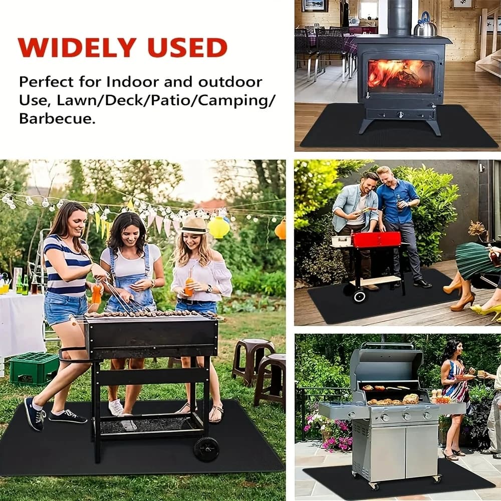 Outdoor Barbecue Pad for Protecting Wooden Floors Heat Resistant Fire Pit Mat, Flame Retardant Pad - 2