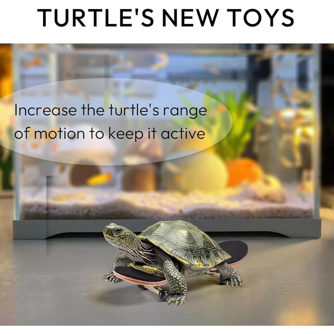 Turtle Skateboard Mini With Anti-Slip Pad, Smooth Rolling Wheels for Turtles, Tortoise and Bird Toys - 4