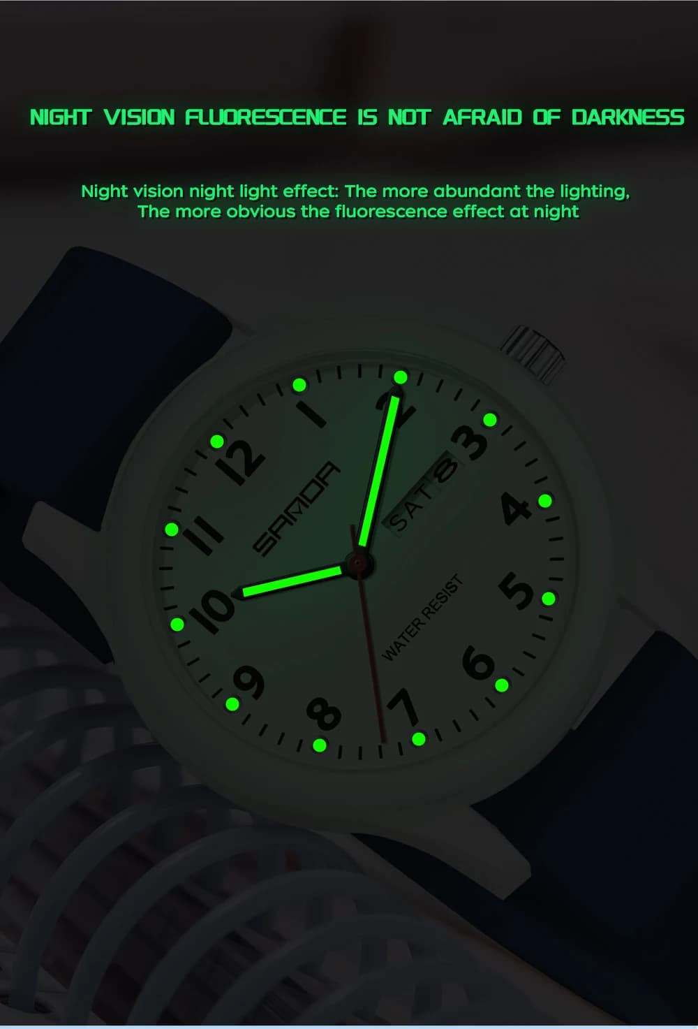 SANDA 3263 Fashion Casual Men Watch Silicone Strap Waterproof Luminous Clock Unisex Wristwatch Date Week Sport Man Watches - 4