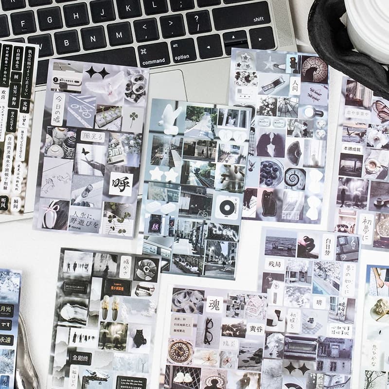 20 ورقة/حقيبة ملصقات على شكل قصاصات، ملصقات يدوية ودفاتر يوميات وزخارف لدفاتر القصاصات - 6