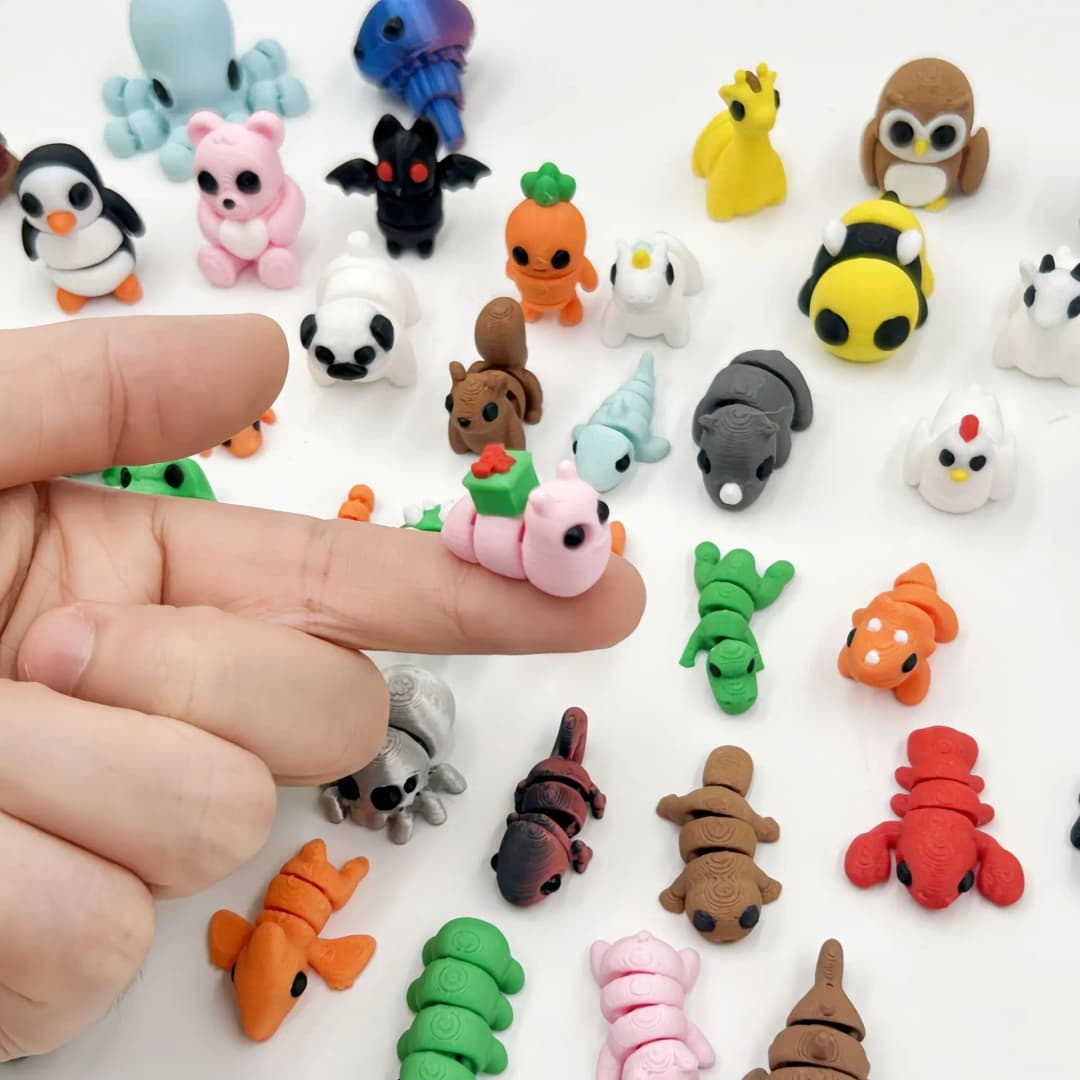 10/50pcs 3D Printed Simulation Toys Mini Animal Model Home Ornament  Cartoon Figure Birthday Gift Sets Decompression Kid Toy - 6