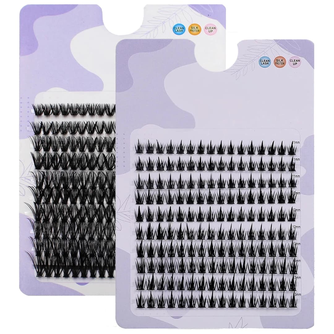 رموش Jiefuxin DIY رموش عين الثعلب مانجا رموش اصطناعية سعة كبيرة مدببة سميكة مقسمة تمديدات رموش عنقودية فردية - 6