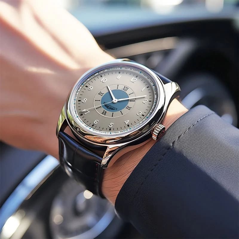 ساعة يد رجالية فاخرة، مقاومة للماء، كوارتز، ساعة جلدية، ساعات رجالية أنيقة، موديل 2025 جديد - 4