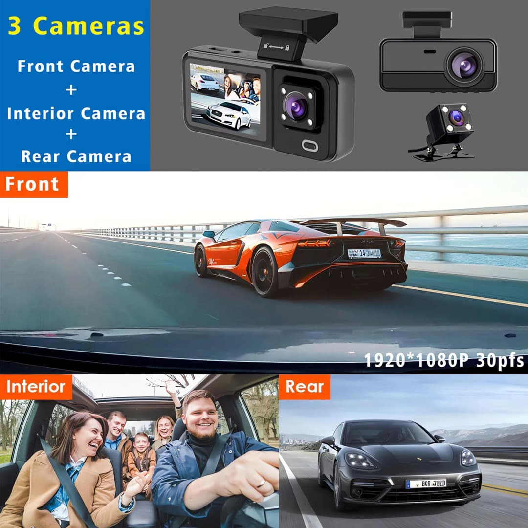 3 Channel WIFI Car DVR HD 1080P Cabin Vehicle Dash Cam Three Way Camera DVRs Recorder Video Registrator Mini Dashcam Camcorder - 3