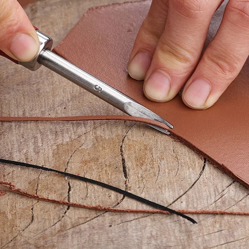 سكين تقطيع حواف الجلود مع مقبض خشبي، أداة حرف يدوية، أدوات DIY - 3