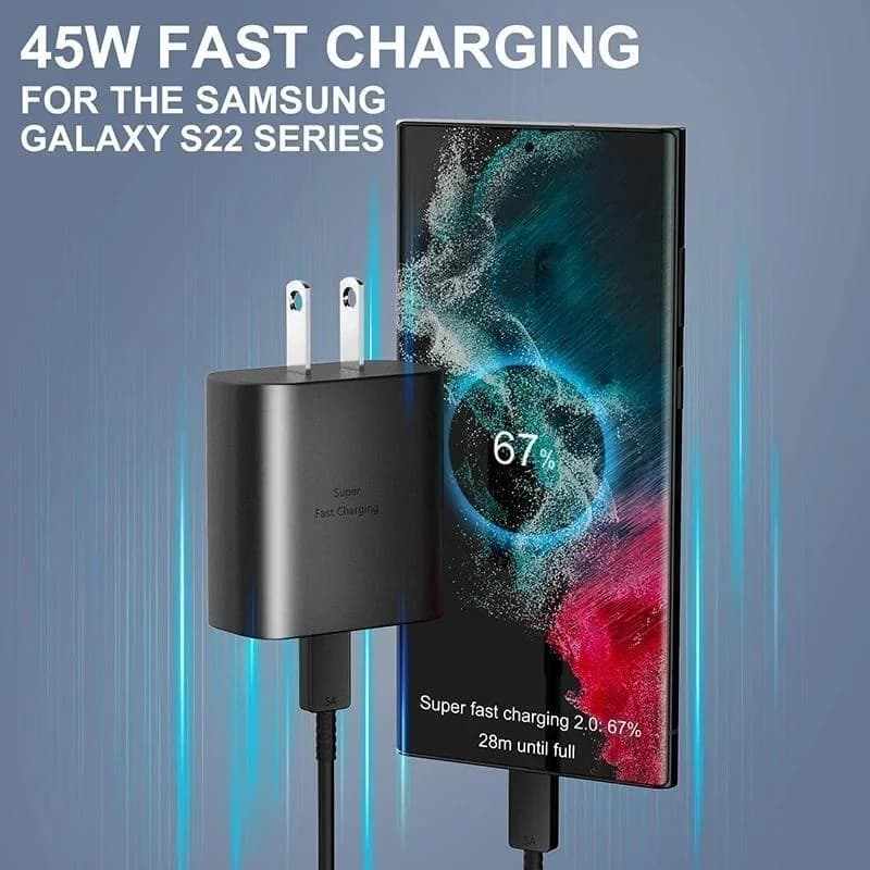 كابل شحن سريع جداً 5A PD 45W ثنائي USB C لهواتف سامسونج S22 S23 S24 بلس نوت 20 ألترا A53 A54 A55 كابل بيانات شحن سريع 2 متر - 6