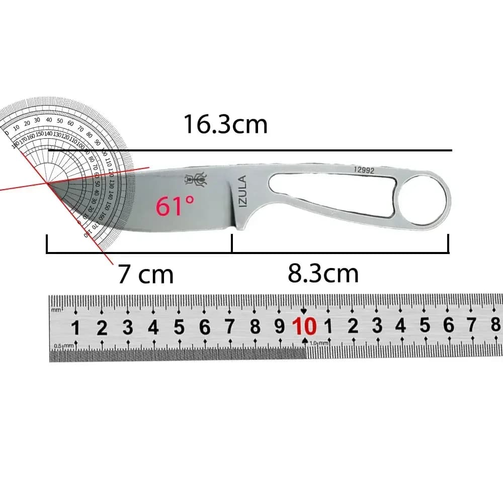 سكين جيب ثابت عالي الجودة، نصل D2، حقيبة Kydex، سكين متعدد الوظائف لتقطيع الفواكه، تصميم متين - 6