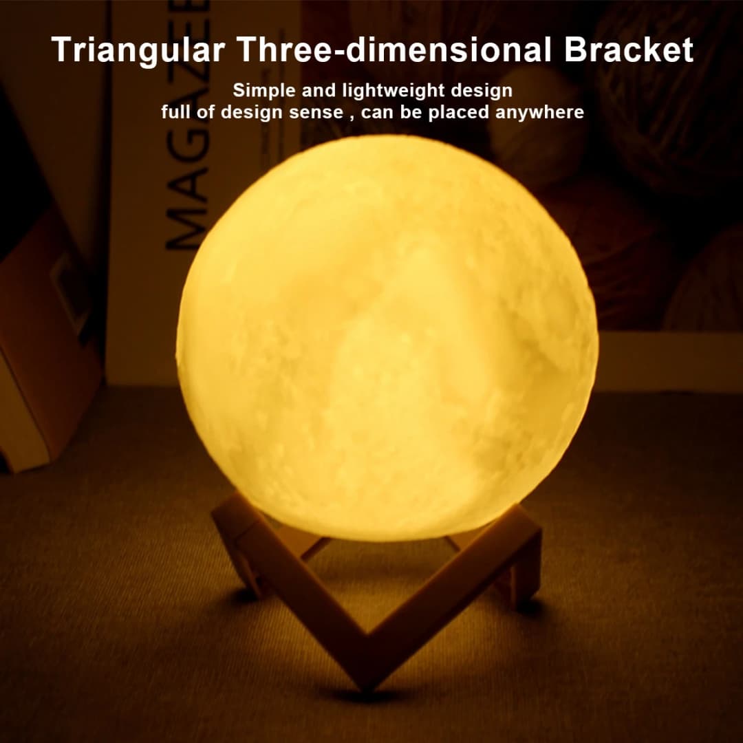Moon Lamp LED Night Light Battery Powered With Stand Starry Lamp For Bedroom Decor Night Lights Kids Gift Moon Lamp - 2